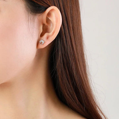 Paw Ear Studs made of 925 Silver with Zirconia