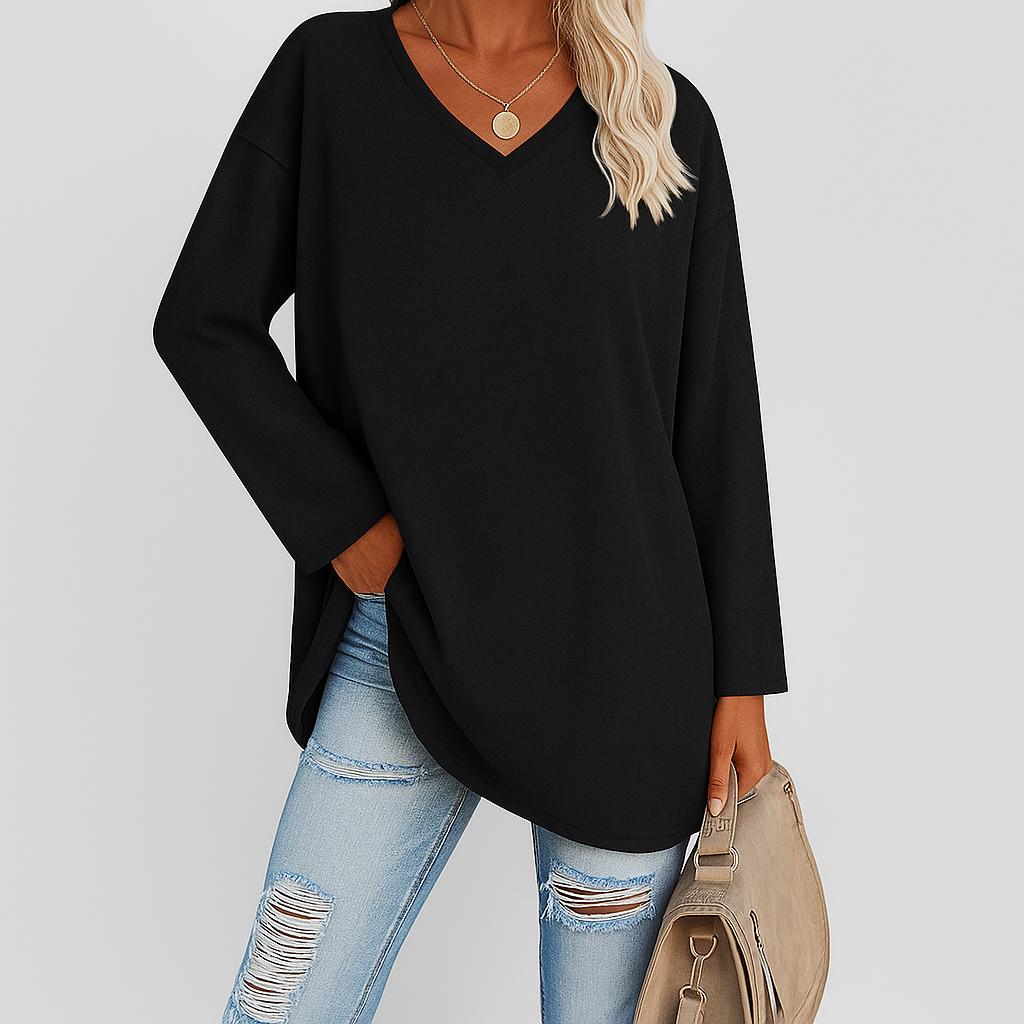 Zuri - Women V-Neck Knit Top | Effortless Comfort
