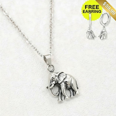 Lucky Necklace with Dog Motif (+ FREE Earrings)