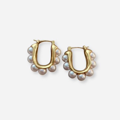 Zara Elegant Pearl Hoops