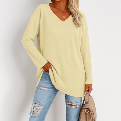 Zuri - Women V-Neck Knit Top | Effortless Comfort