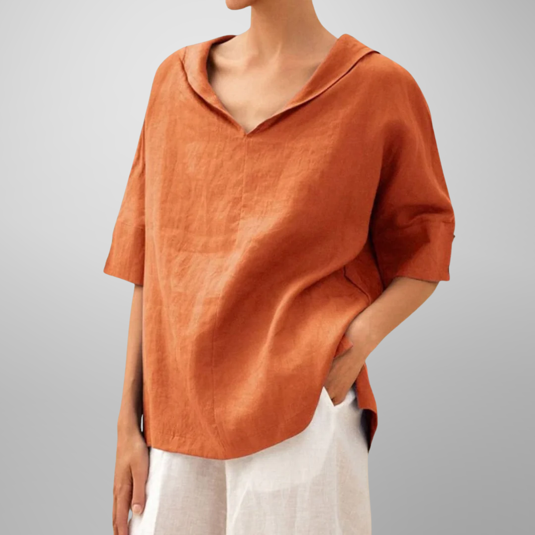 Calista - V-NECK TOP WITH COLLAR