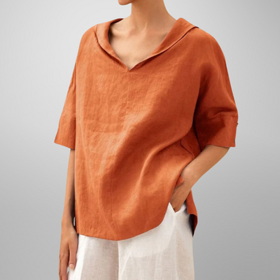 Calista - V-NECK TOP WITH COLLAR