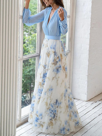 Elda – Maxi Dress with Dazzling Floral Print