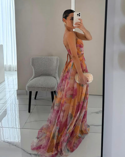Giselle – Enchanting Floral Print Maxi Dress