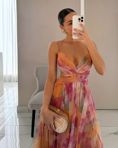 Giselle – Enchanting Floral Print Maxi Dress
