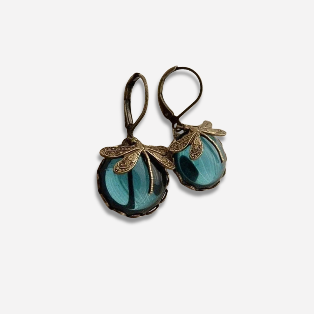 Libelle Earrings in Antique Gold