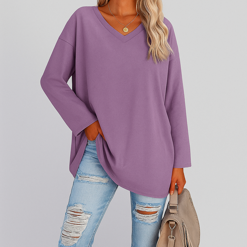 Zuri - Women V-Neck Knit Top | Effortless Comfort