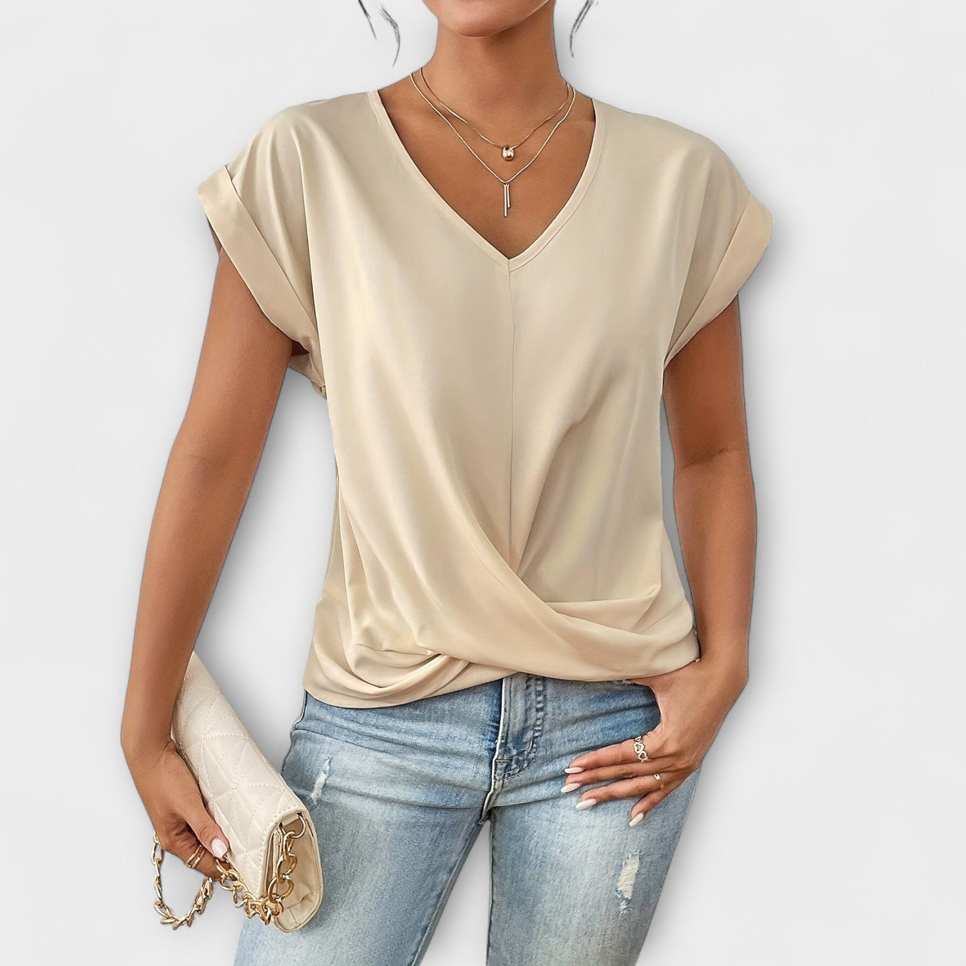 Amira - Twist Charm V-Neck Top