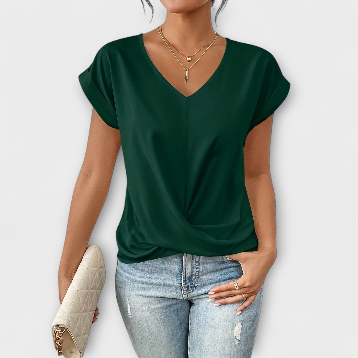 Amira - Twist Charm V-Neck Top