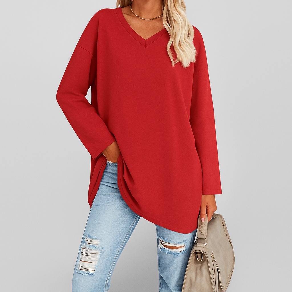 Zuri - Women V-Neck Knit Top | Effortless Comfort