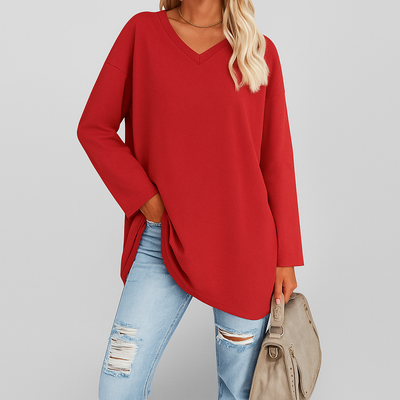 Zuri - Women V-Neck Knit Top | Effortless Comfort