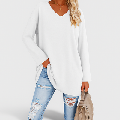 Zuri - Women V-Neck Knit Top | Effortless Comfort