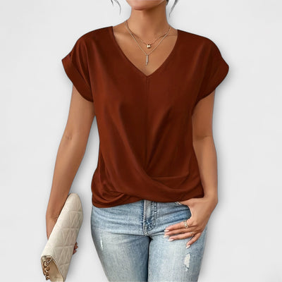 Amira - Twist Charm V-Neck Top