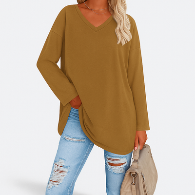 Zuri - Women V-Neck Knit Top | Effortless Comfort