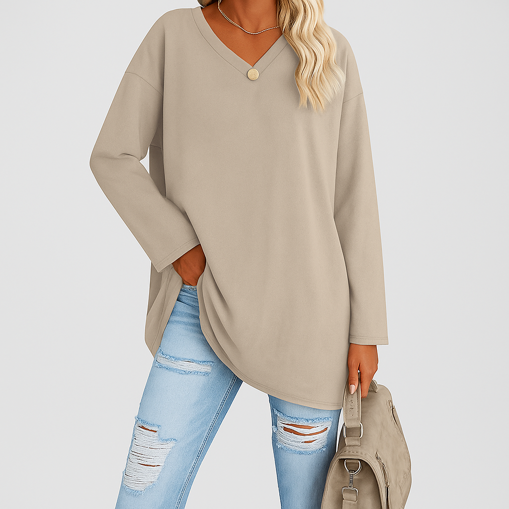 Zuri - Women V-Neck Knit Top | Effortless Comfort