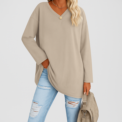 Zuri - Women V-Neck Knit Top | Effortless Comfort