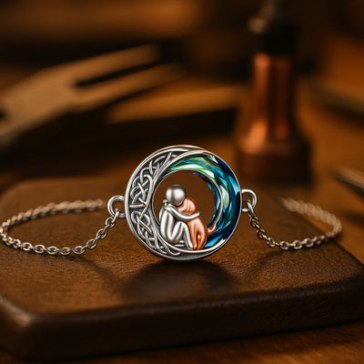 Adjustable Lucky Bracelet made of 925 Sterling Silver with Dog Motif