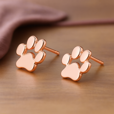 Stainless Steel Paw Earrings Hypoallergenic