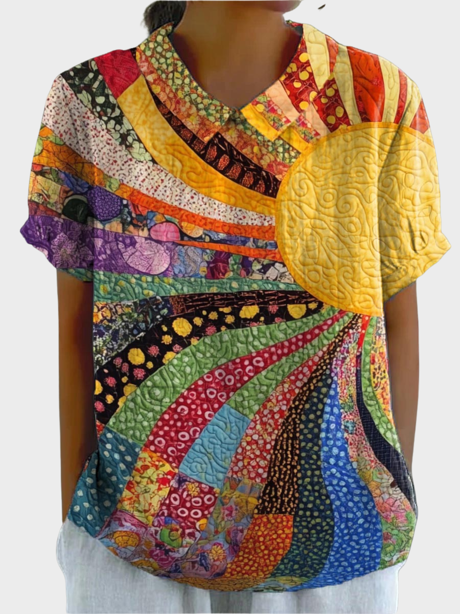 Lila -  Sunburst Patchwork Shirt