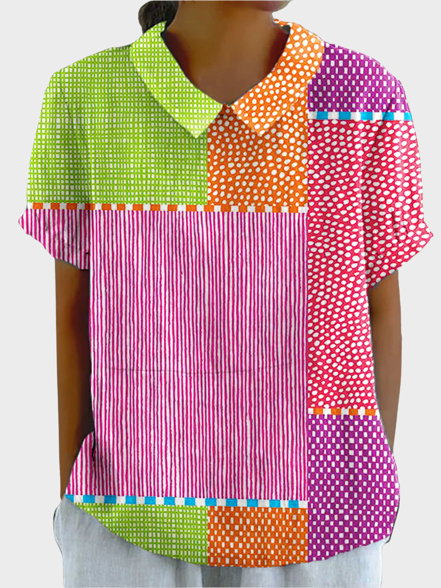 Lila -  Sunburst Patchwork Shirt