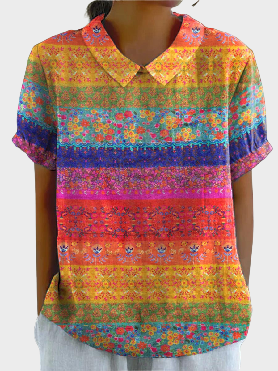 Lila -  Sunburst Patchwork Shirt