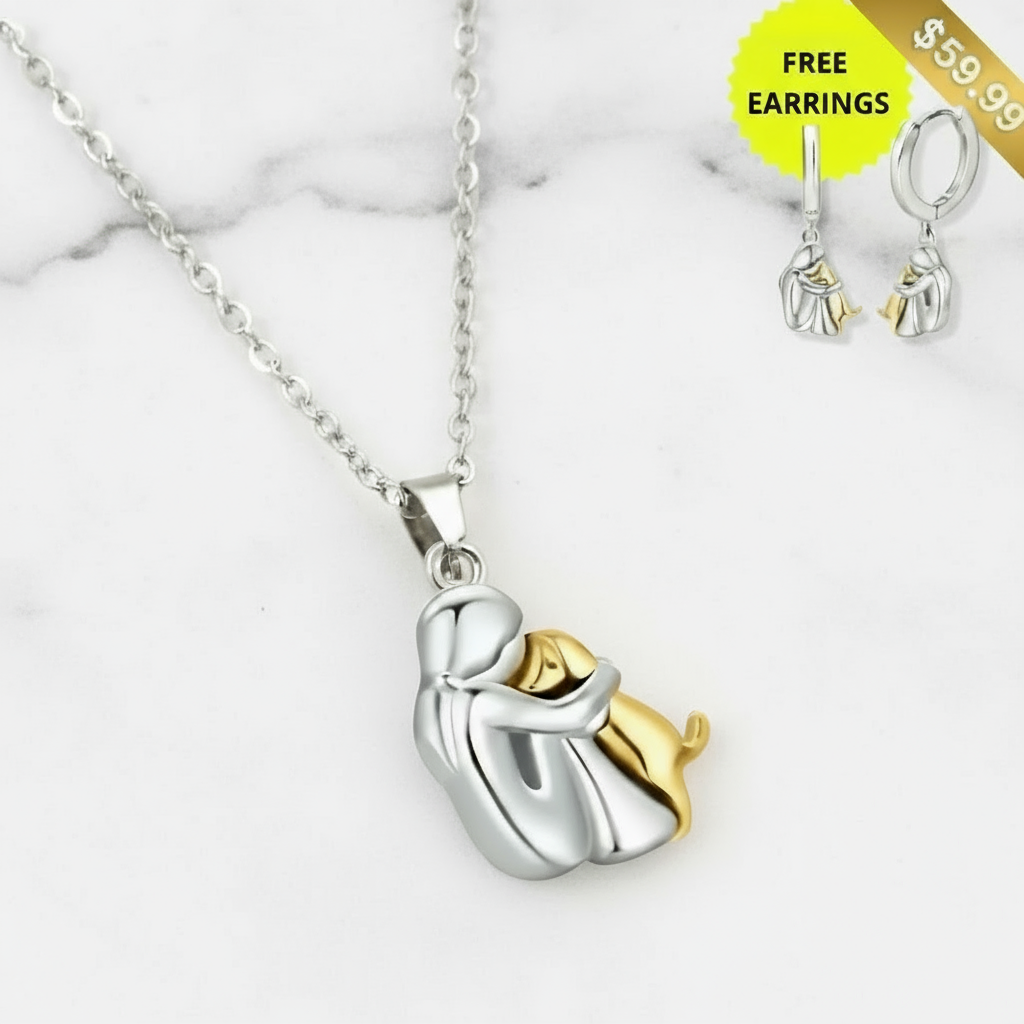 Lucky Necklace with Dog Motif (+ FREE Earrings)