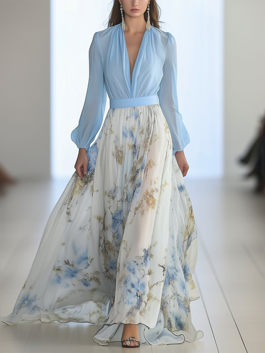 Elda – Maxi Dress with Dazzling Floral Print