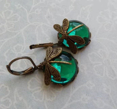 Libelle Earrings in Antique Gold