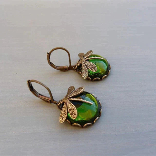 Libelle Earrings in Antique Gold