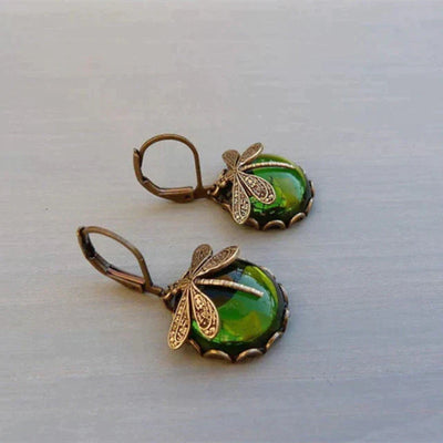 Libelle Earrings in Antique Gold