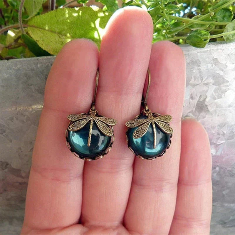 Libelle Earrings in Antique Gold
