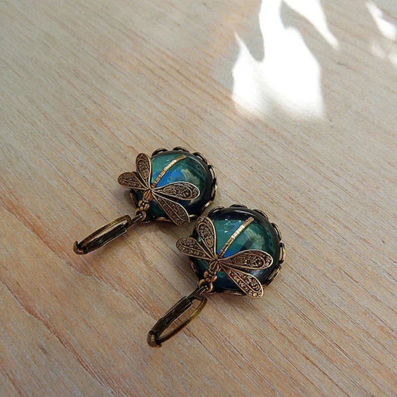 Libelle Earrings in Antique Gold