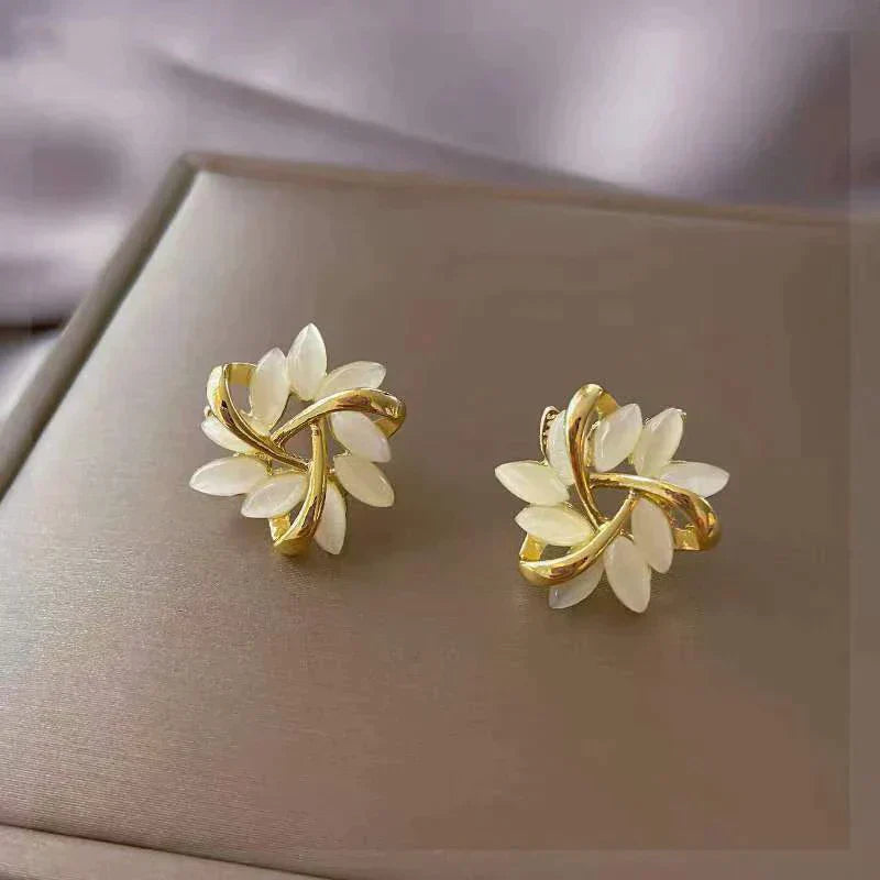 Sonja Luxury White Opal Earrings