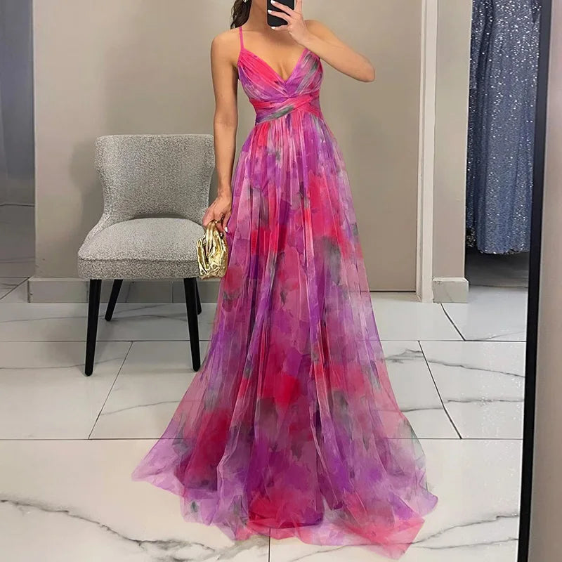 Giselle – Enchanting Floral Print Maxi Dress