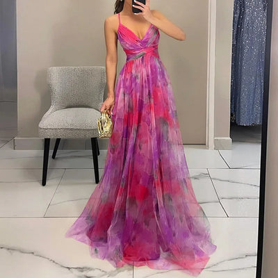 Giselle – Enchanting Floral Print Maxi Dress