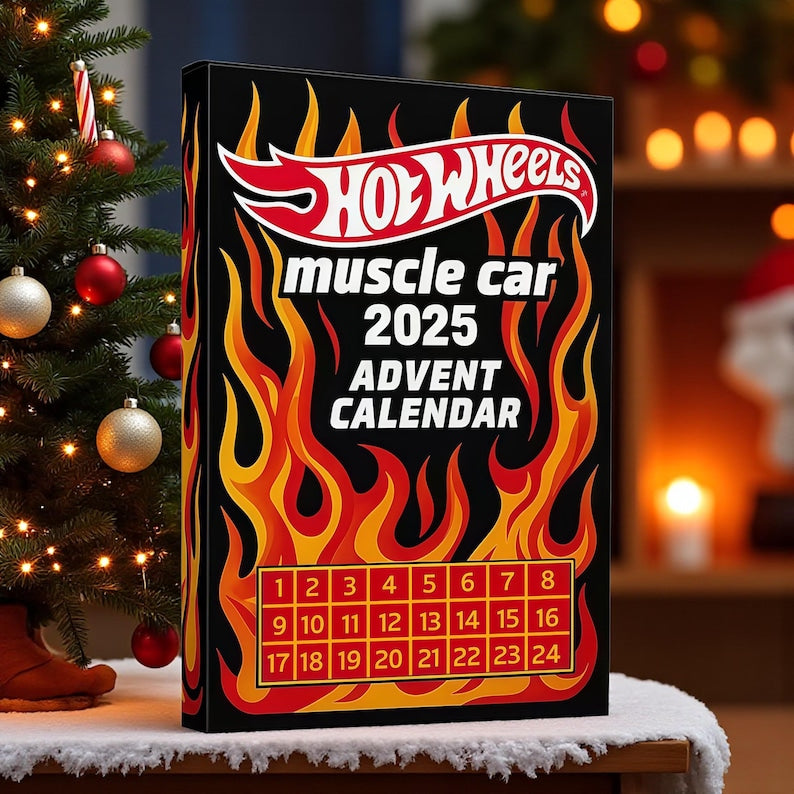 Hot Sale - 50% OFF - Hot Wheels Muscle Toy Car Advent Calendar - 24 DAYS 2025