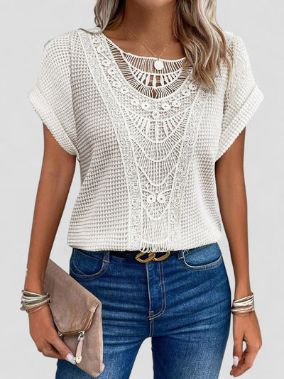 Solara - LACE T-SHIRT WITH SHORT SLEEVES