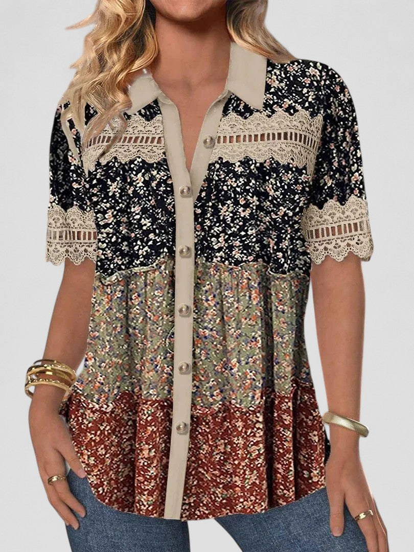 Sabina - Lace Hollow Top