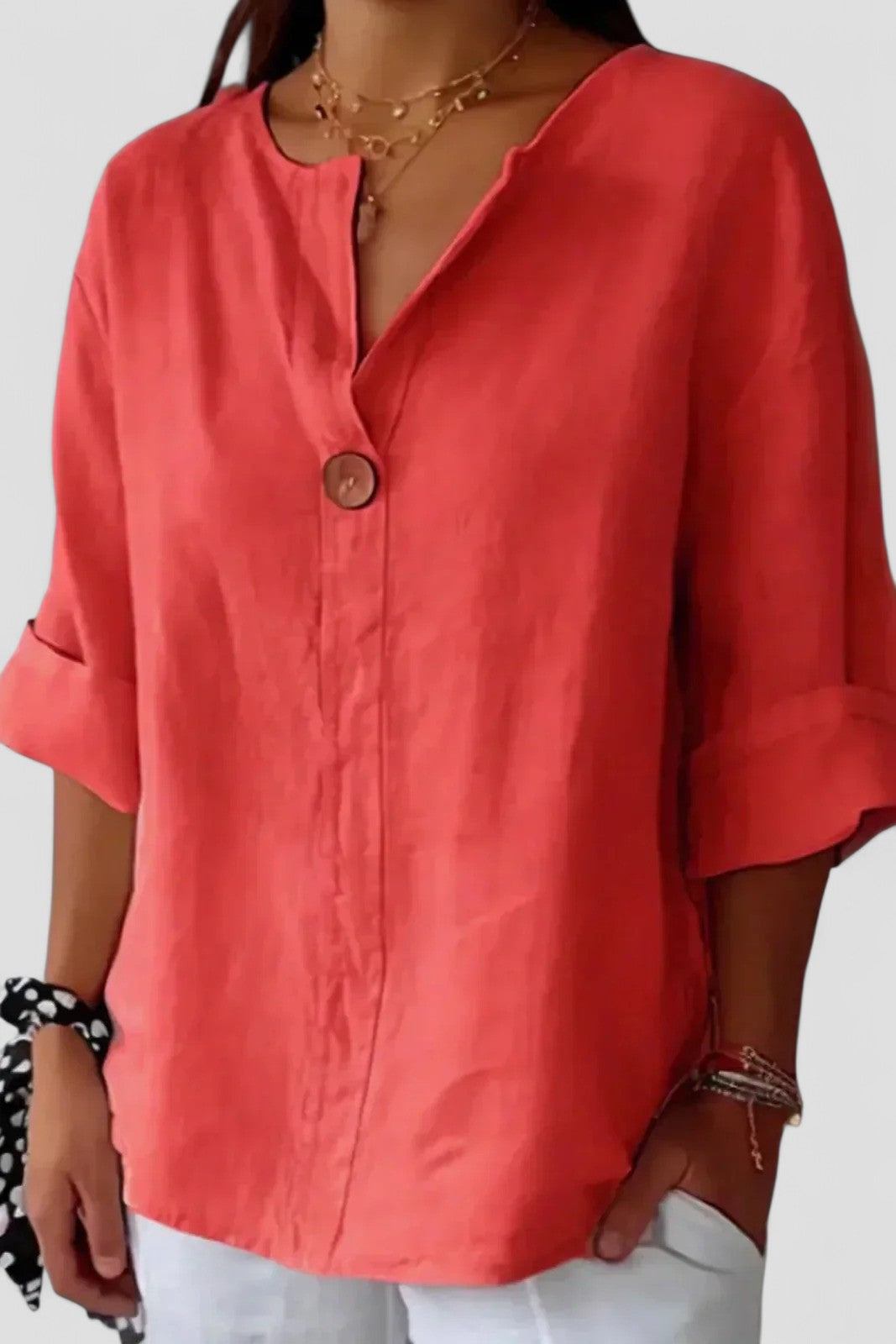 Zamma - Relaxed V-Neck Top