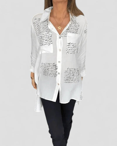 Helena - Script Button-Up Shirt