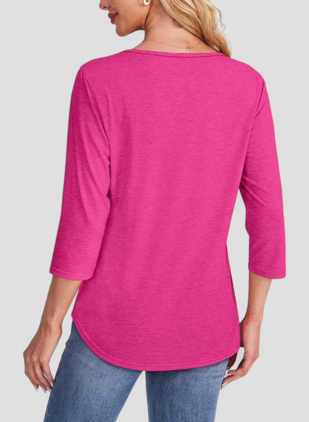 Evita - Pleated 3/4 Sleeve Top