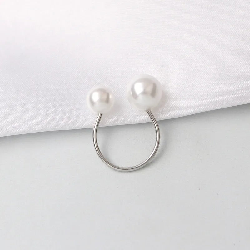 Lina adjustable pearl ring