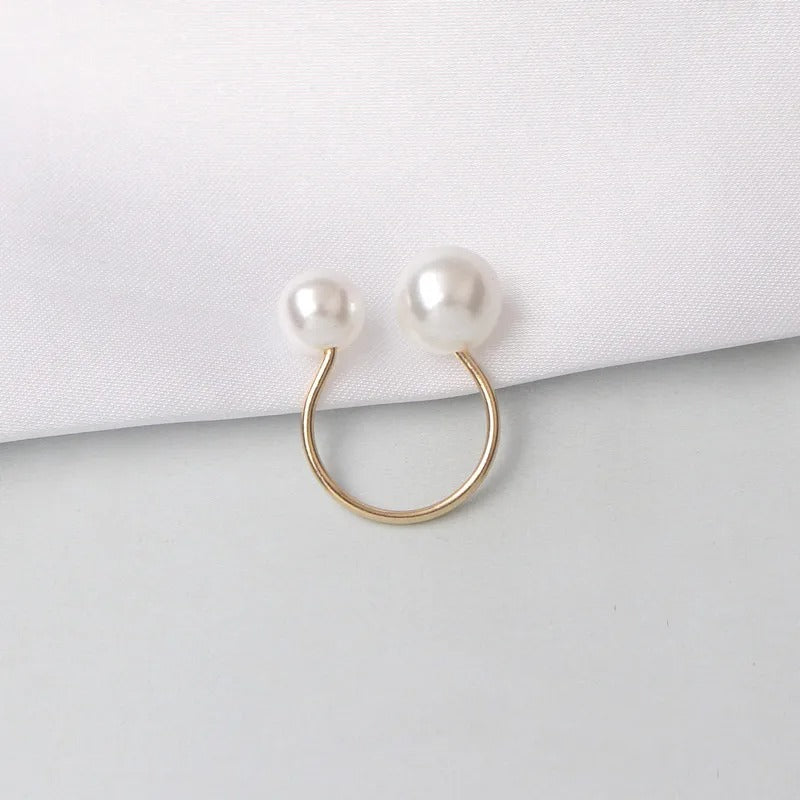 Lina adjustable pearl ring