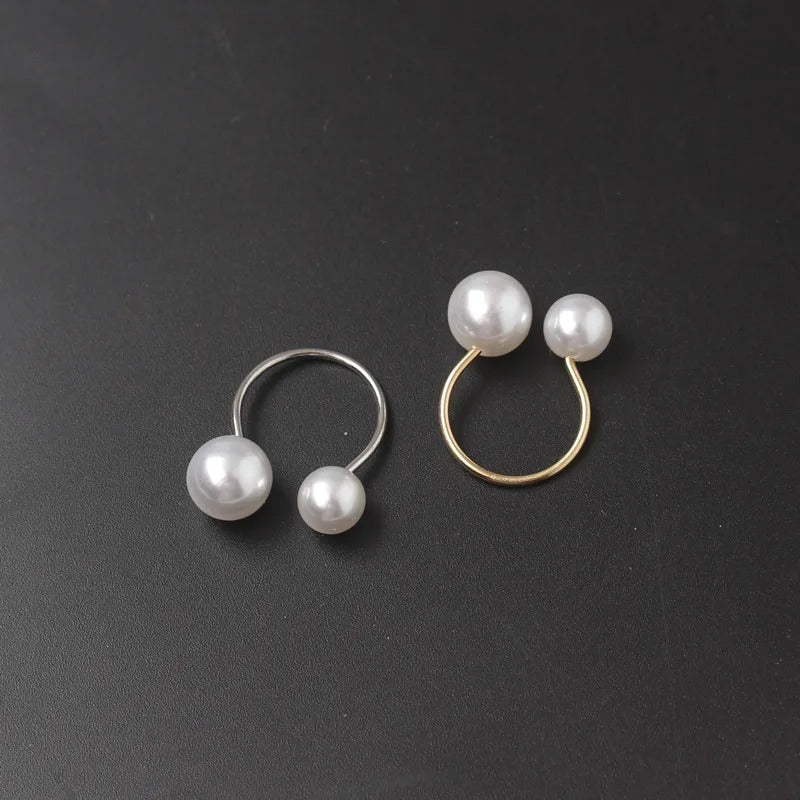 Lina adjustable pearl ring