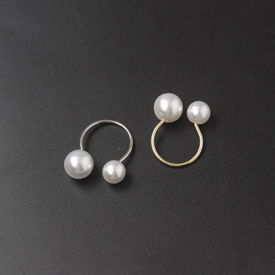 Lina adjustable pearl ring