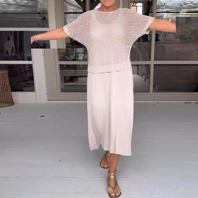 Alma™ - Elegant 2-Piece Dress with Openwork Top